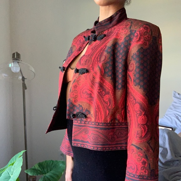 Vintage silk blazer - Picture 3 of 4